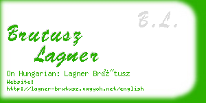 brutusz lagner business card